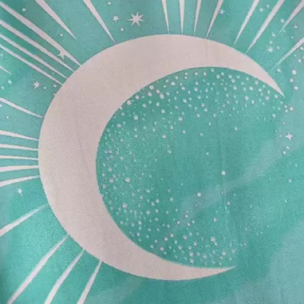 SOLD OUT Green Cosmic Galaxy Moon Boho Short Kimono Coverup Robe - Picture 6 of 11